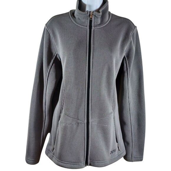 Spyder Womens XL Gray Full Zip Fleece Lined Jacket Minimalist Outdoor Activewear - Picture 2 of 9